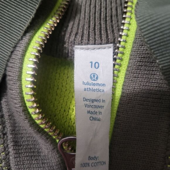Lululemon Post Savasana Reversible Jacket sweater full zip lime green size 10 - Picture 2 of 10